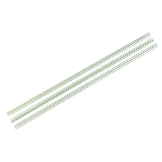 WS07-GS Vegware™ Compostable Unwrapped 8-1/4` Jumbo Green Striped Ecovio Straws